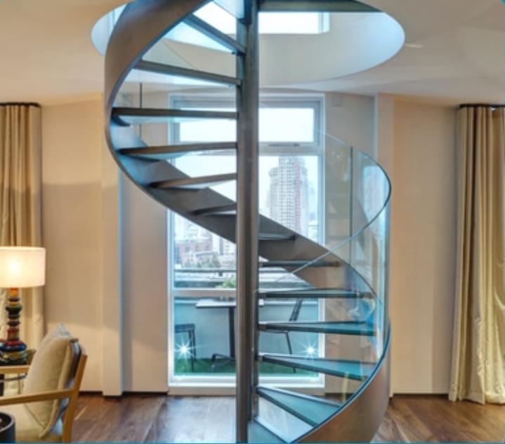 不锈钢玻璃旋转楼梯，YD-GBX21 (1)