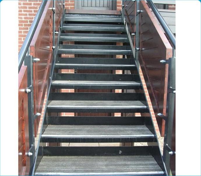 实木护栏，踏板，不锈钢木楼梯YD-GMZ504 (1)