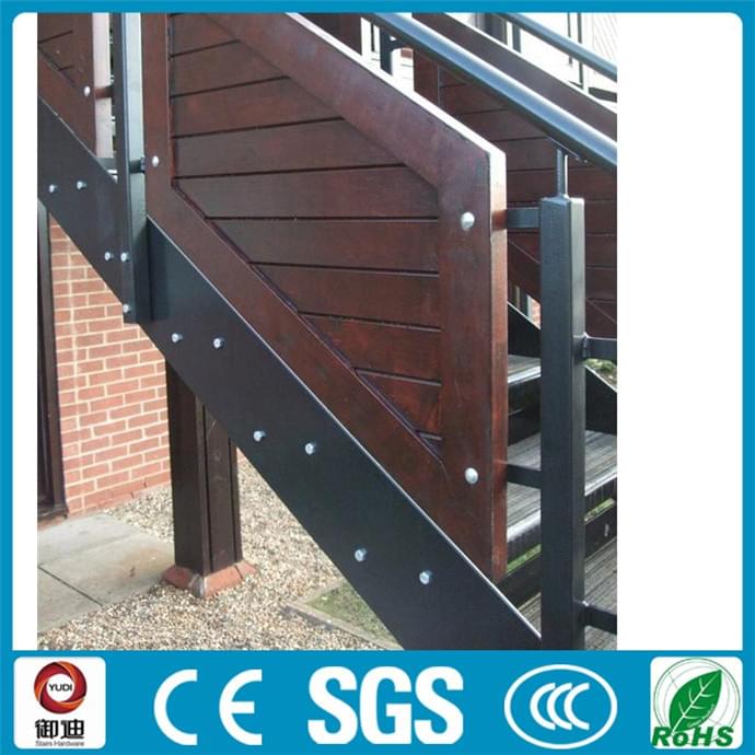 实木护栏，踏板，不锈钢木直楼梯YD-GMZ504
