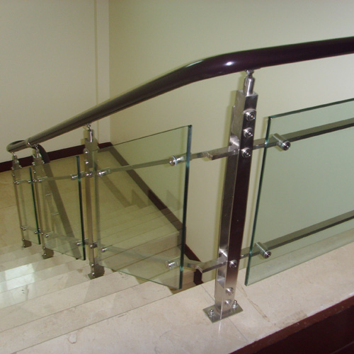 不锈钢玻璃楼梯扶手，YD-BLTH008